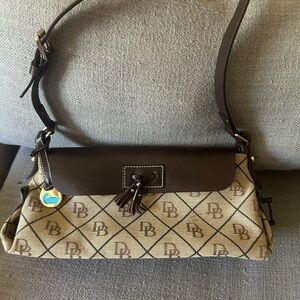 Dooney & Bourke Brown and Tan Monogram Shoulder Bag